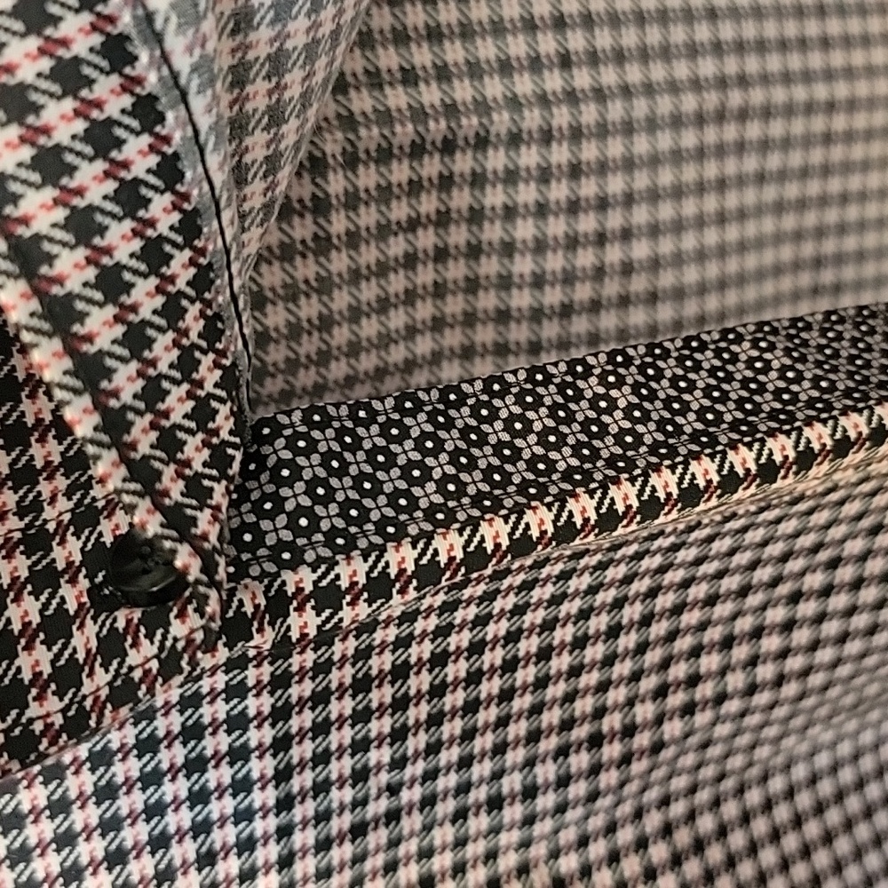 NWOT Michael Strahan Houndstooth Button Up Shirt Size L 17-17.5 - Picture 4 of 5